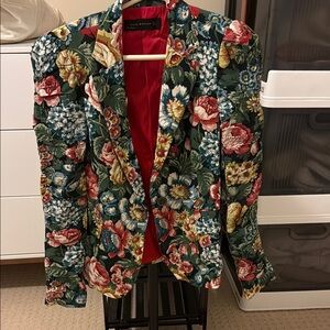 Zara Women's Vibrant Floral Blazer - Multicolor